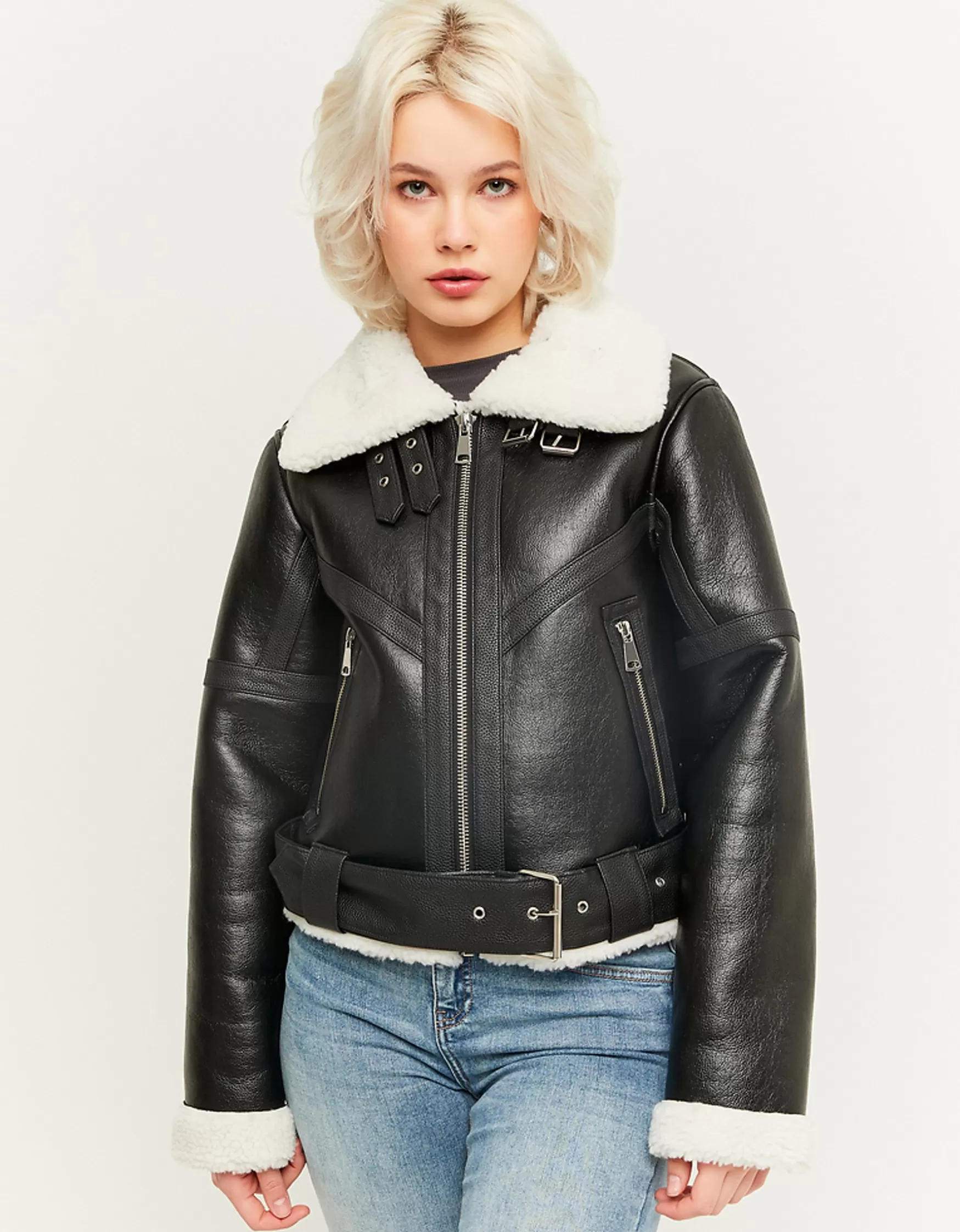 Sale Veste Aviateur en Similicuir Vestes