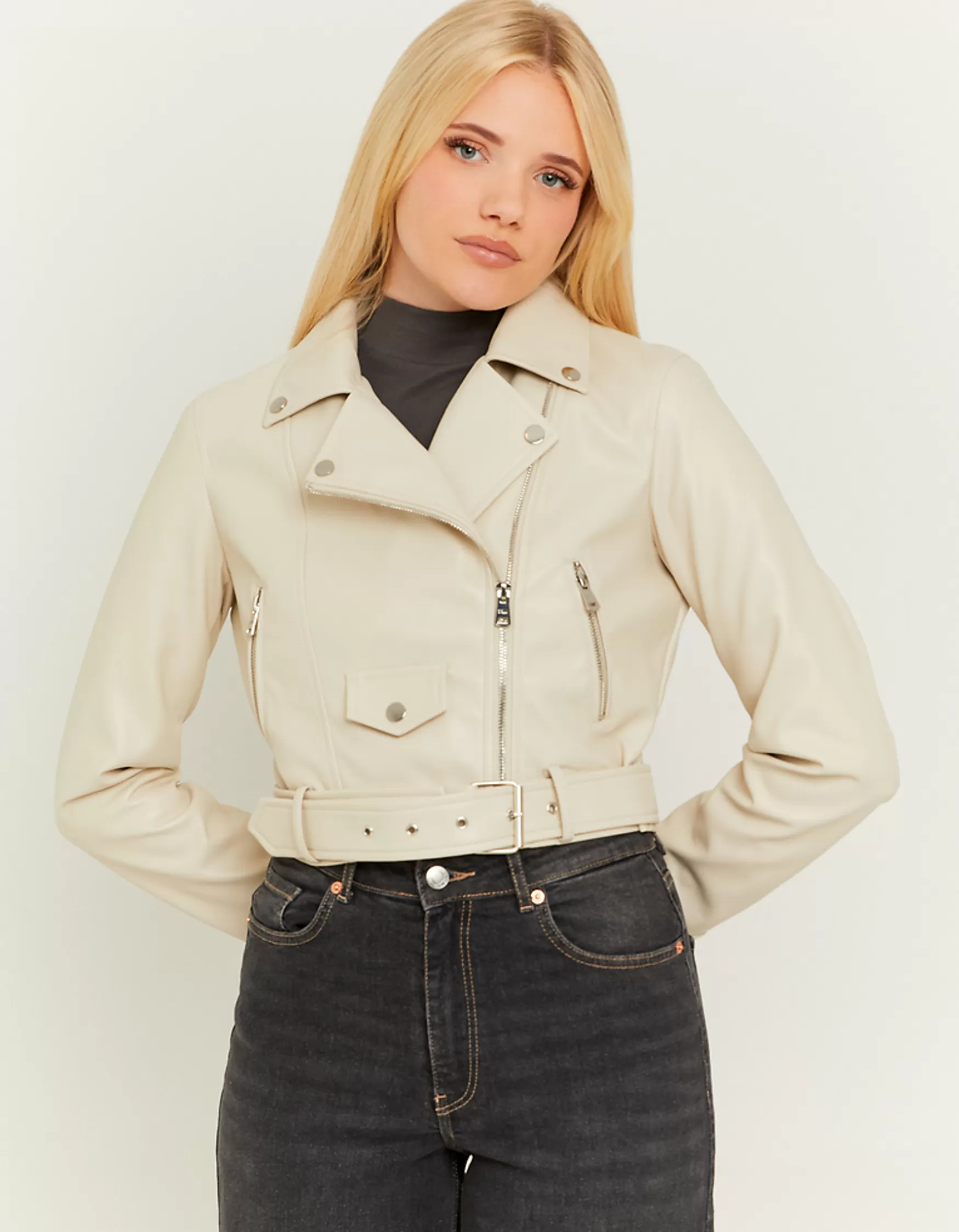 Shop Veste de motard en faux cuir Vestes