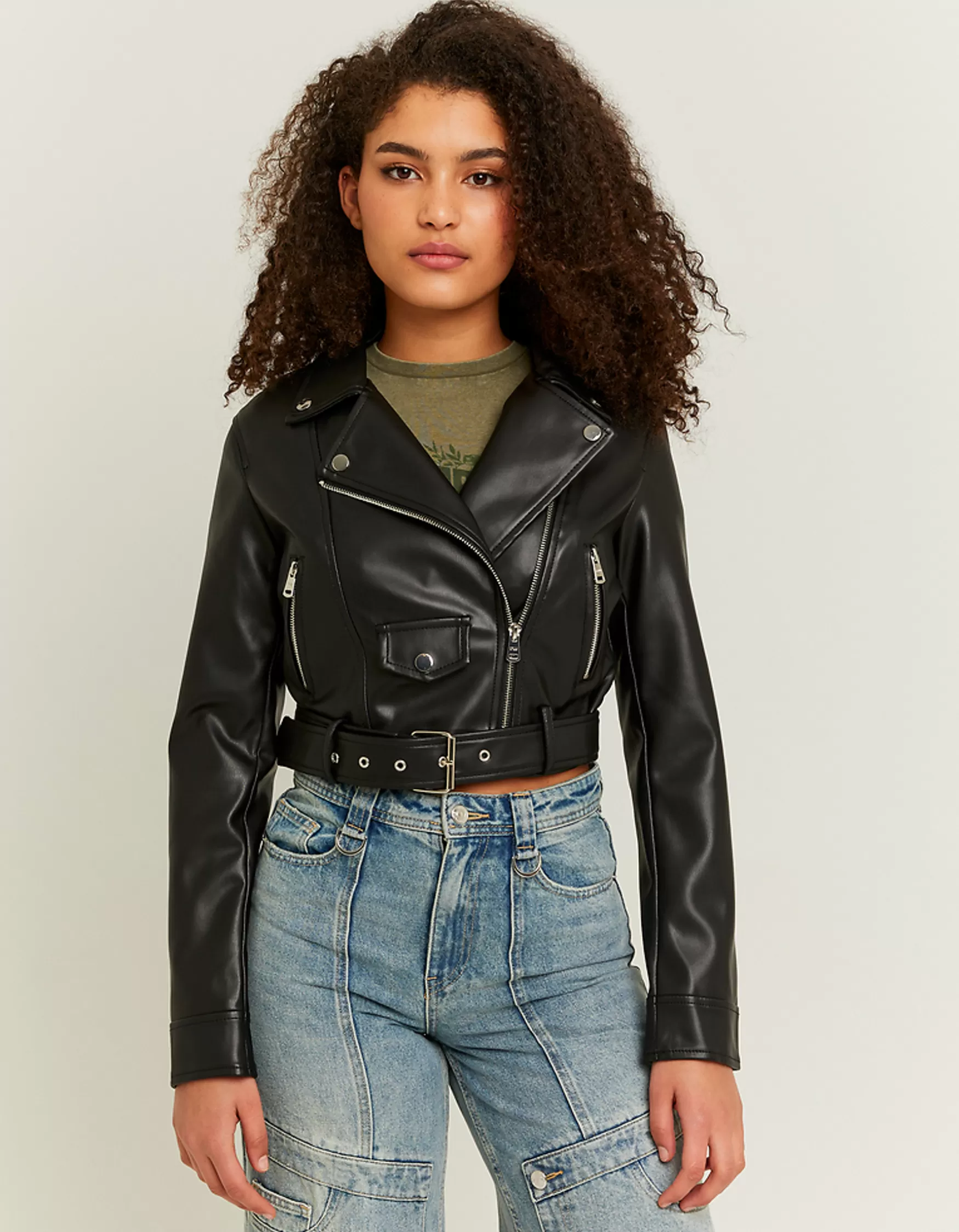 Fashion Veste de motard en faux cuir Vestes