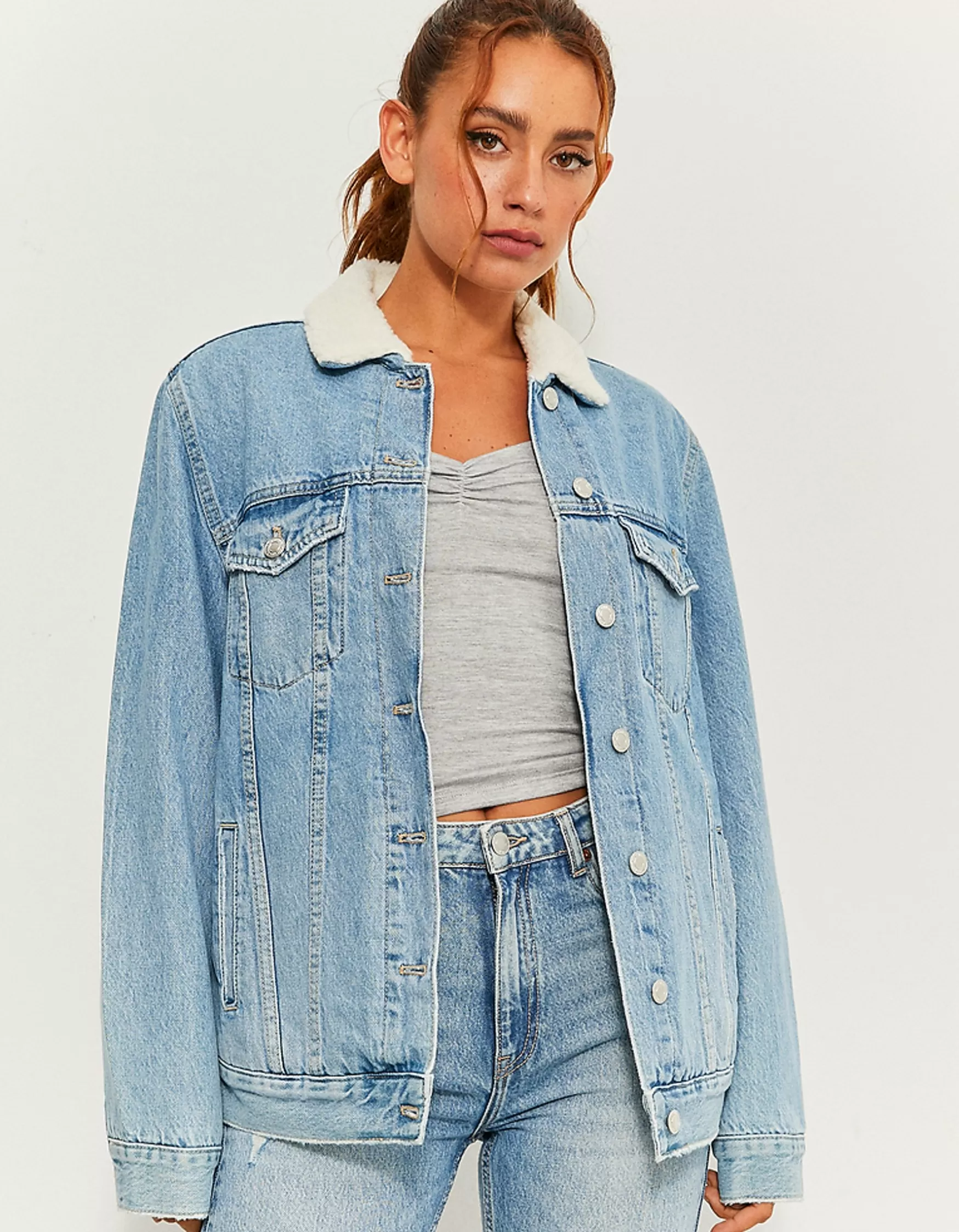 Fashion Veste en Jean avec Fausse Fourrure e Vestes