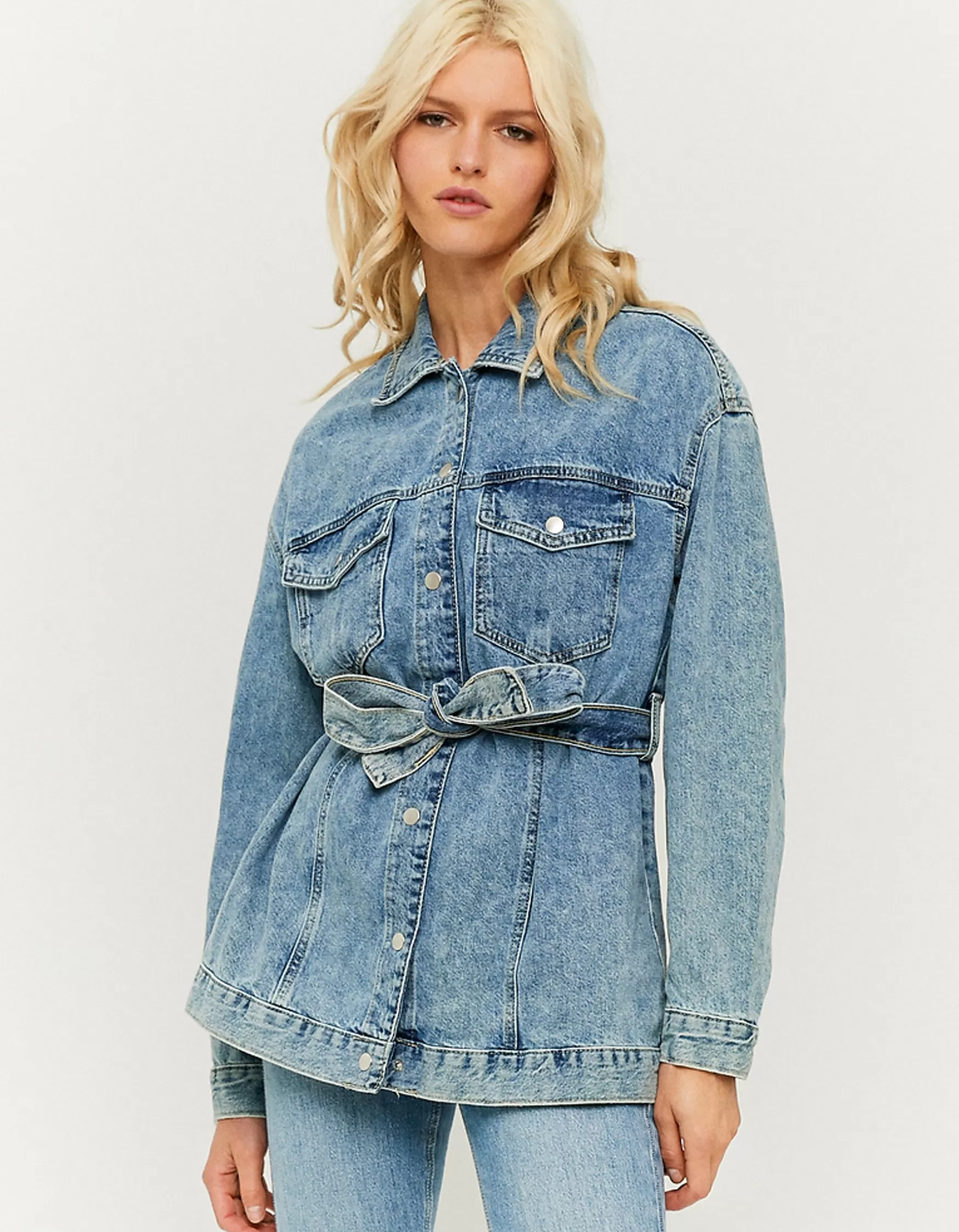 Store Veste en Jean e avec Ceinture Vestes