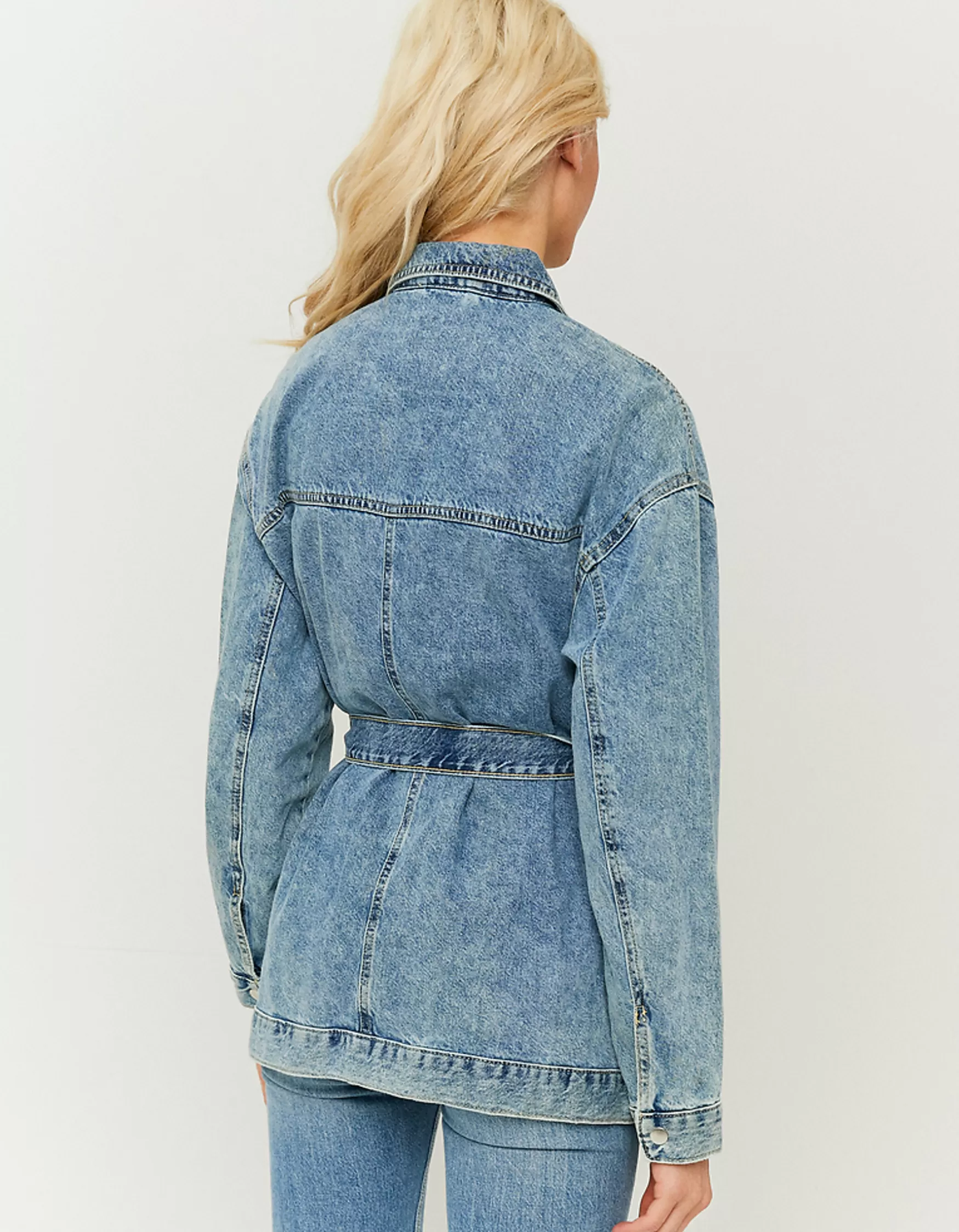 Store Veste en Jean e avec Ceinture Vestes
