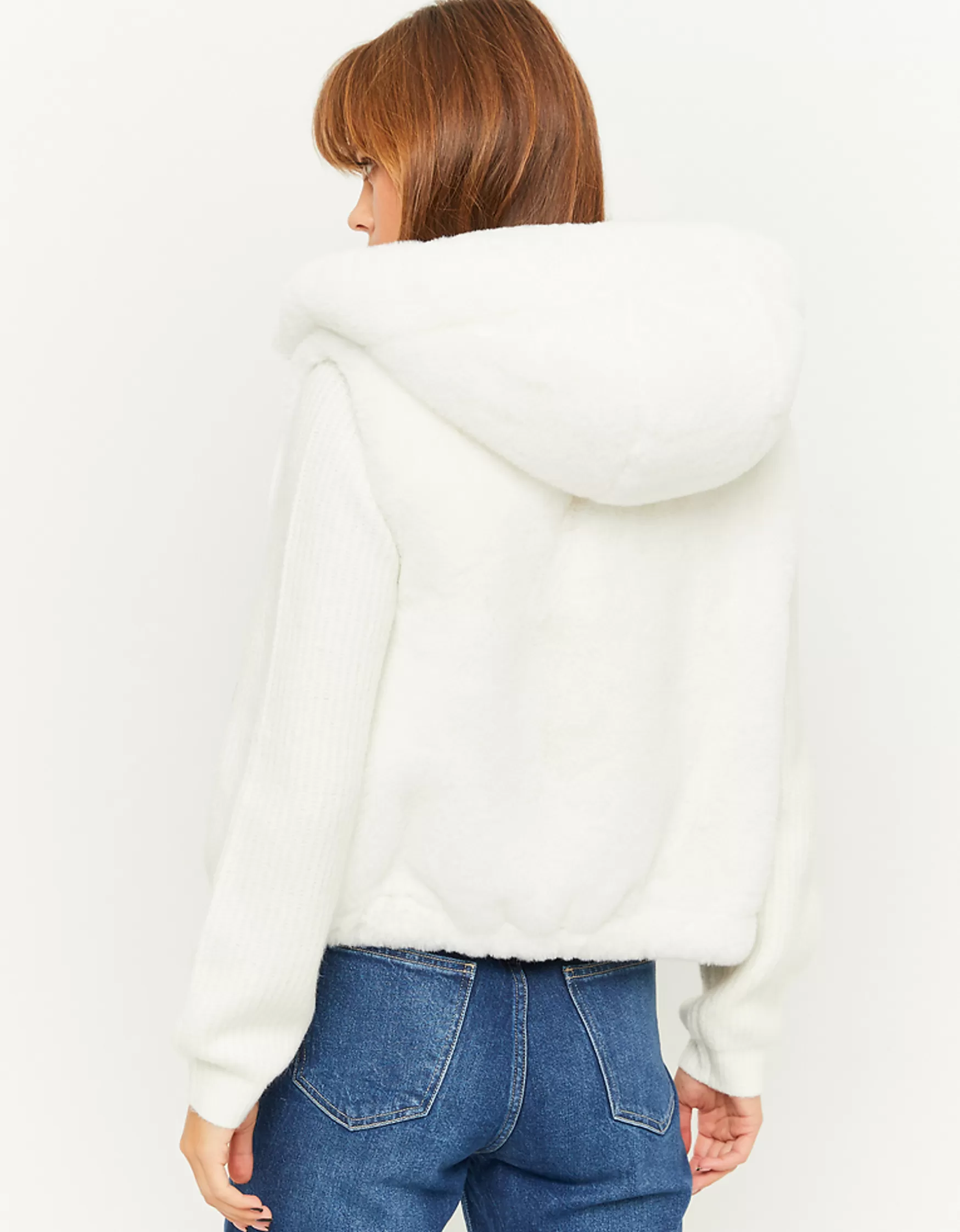 Cheap Veste sans manche en fausse fourrure he Vestes