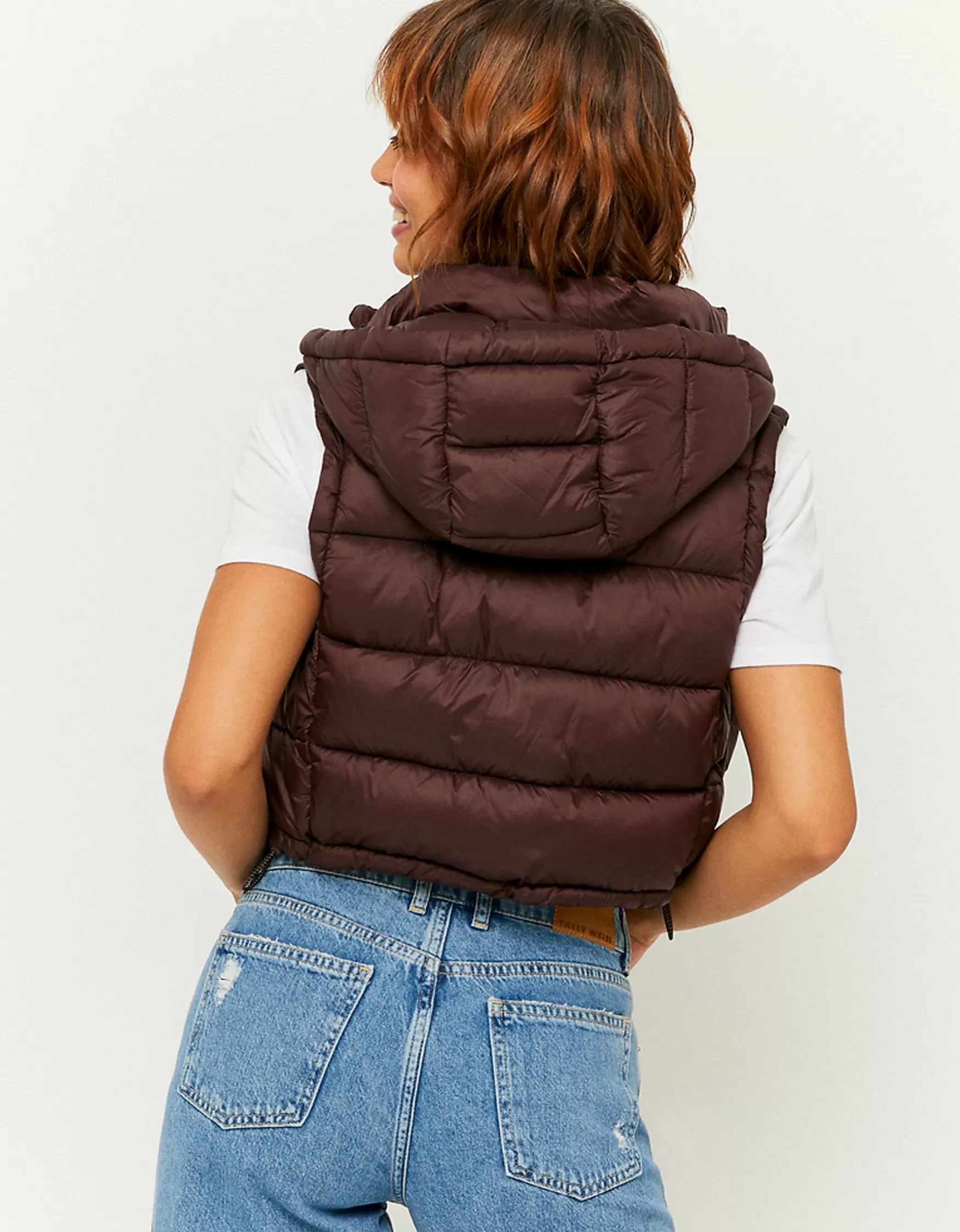 Shop Veste Sans Manches Brune Vestes